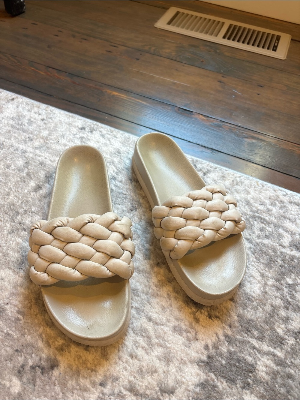 Braided Slide Sandals - Beige Women’s Slides